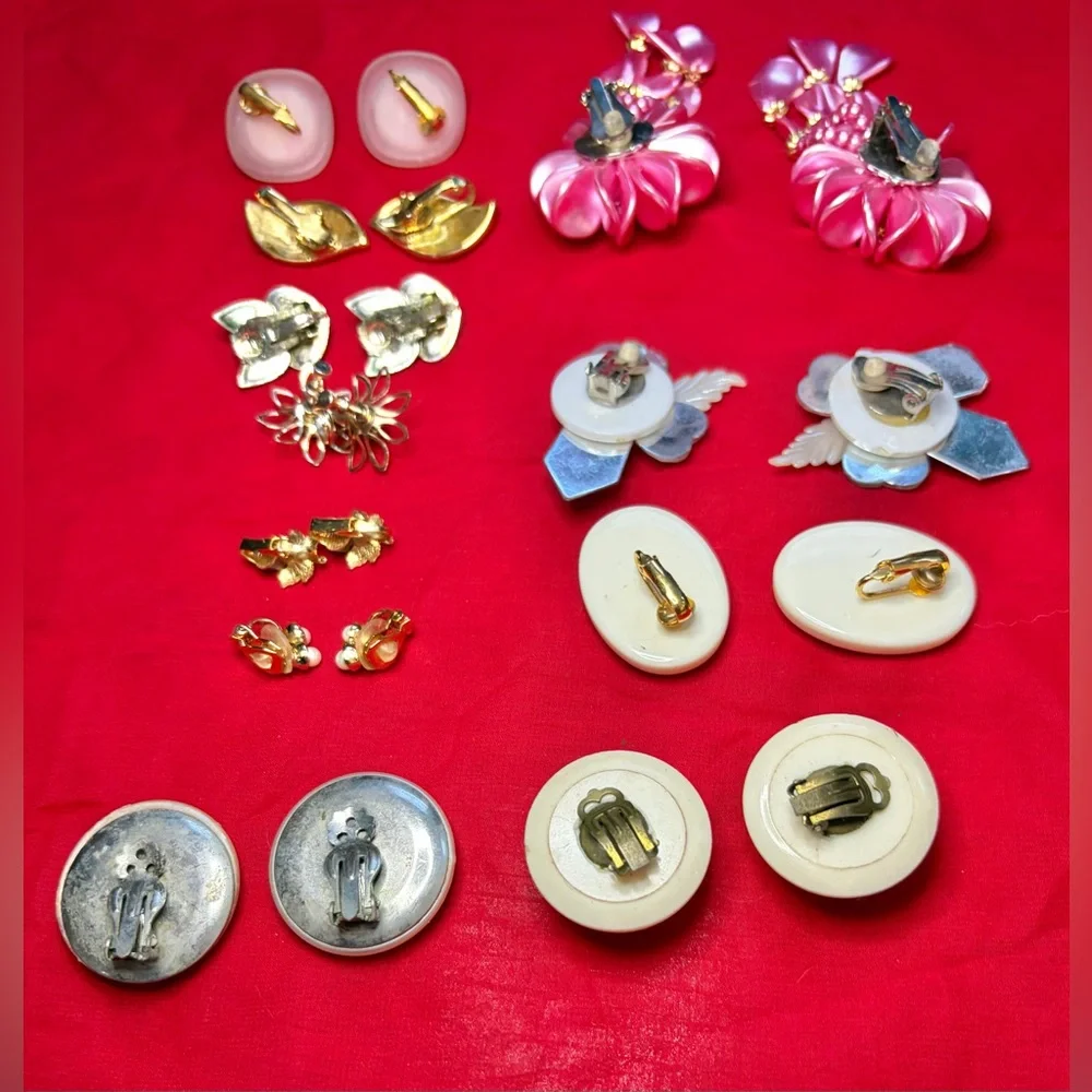 Vintage clip on earring lot